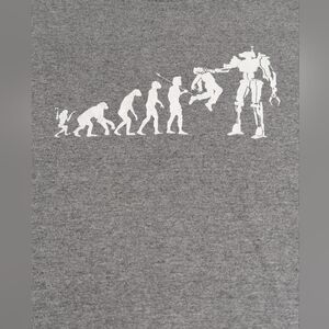 The Evolution And Demise Of Mankind Humor Grey Tee Large